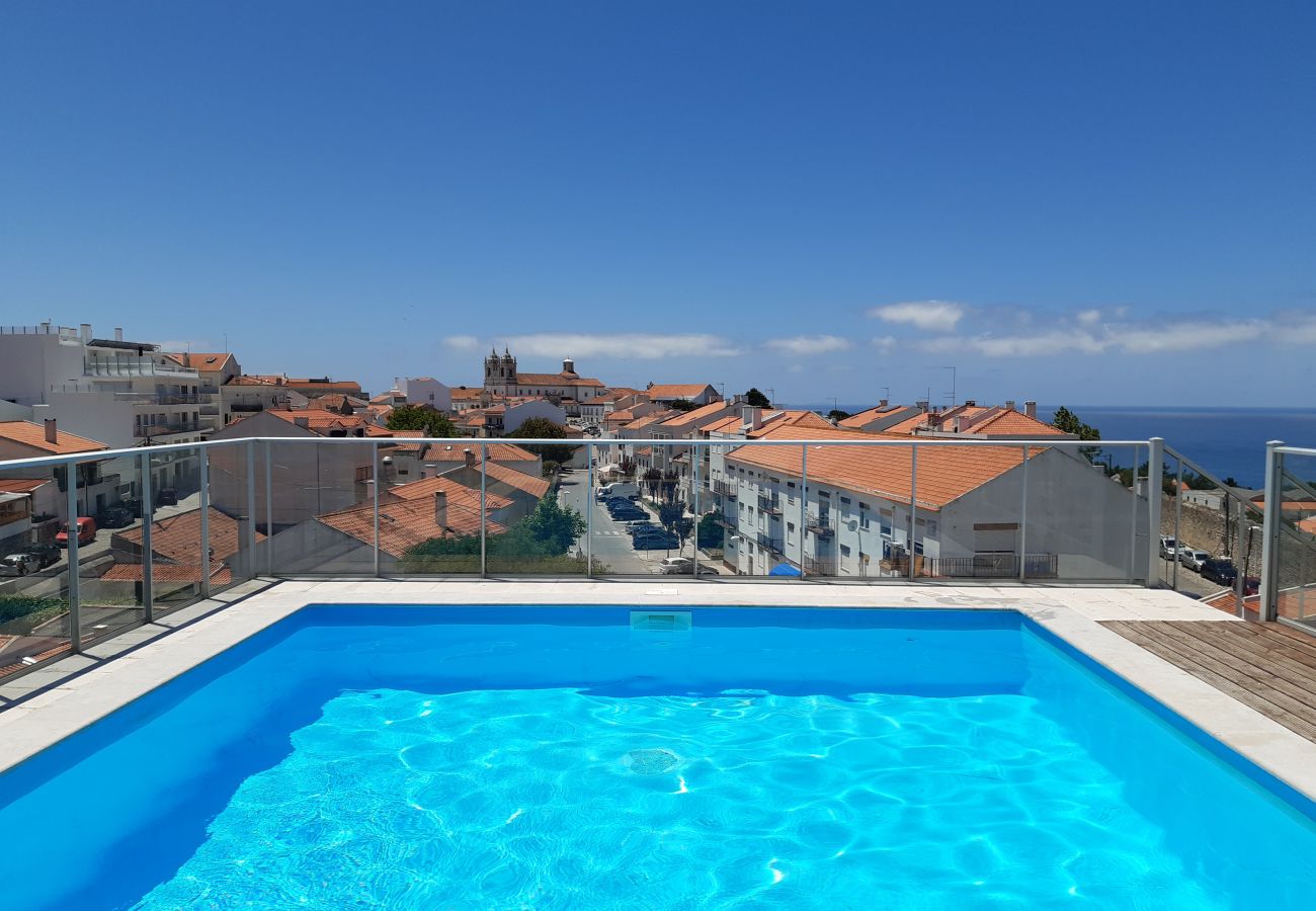 Apartamento, férias, Nazaré, praia, piscina, ondas, Portugal, SCH